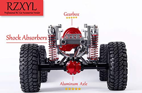RZXYL 1/10 RC Car Transmission Case Gearbox with Gear Full Alloy Assembled for SCX10 SCX10 II 90047 RC Crawler Car (Titanium)