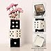 MOUGIGI Unique Handmade Dice Vase - Stylish Black & White Ceramic Decor for Home, Bar | Geometric Design Perfect for Fresh, Dried, or Artificial Flowers | Eye-Catching Centerpiece & Decorative Accent