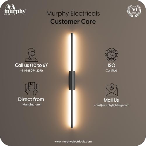 Image of Murphy Glow Line 12W LED Wall Highlighter | 3-in-1 Color Changing (Cool White /Natural White /Warm White) | Premium Black Aluminium Body | Pack of 1 | 2 Year Warranty