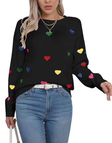Image of Womens American Flag Sweater Crew Neck Casual Pullover Sweater