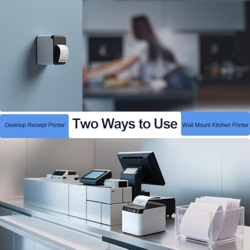 Image of Bisofice 80mm Receipt Printer ESC /POS Thermal Printer Desktop Direct Print USB+LAN Connection High Efficiency with Auto Cutter Large Paper Bin for Shipping Business Restaurant Kitchen Supermarket