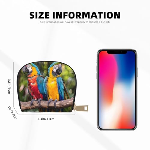 Parrots Printed Credit Card Wallet for Women Men Cute Zipper Card Cases Holder Mini Coin Purse with 12 Card Slots3