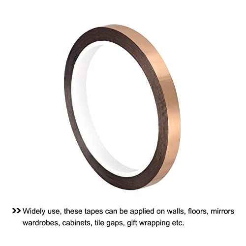 Image of MECCANIXITY Metalized Polyester Film Tape,0.39inch x 54.6yds. Adhesive Mirror Finish Decor Tape for Detailing Accent Wall,Graphic Arts,Wardrobe Crafts Tape 50m x 10mm,Rose Gold Tone