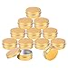 BasicPacking 24 Stück 15ml Gold Leere Rund Aluminiumdose mit Schraubdeckel Alu-Dose Aluminium Schraubdose Cremedose Kerzendosen Kosmetikdosen Blechdosen Aludose mit 24 Stück 35mm Aufkleber