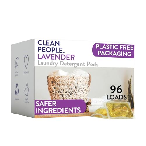 Image of The Clean People Laundry Detergent Pods - Hypoallergenic Laundry Pods - Ultra Concentrated, Recyclable Packaging, Stain Fighting - Lavender, 96 Pack