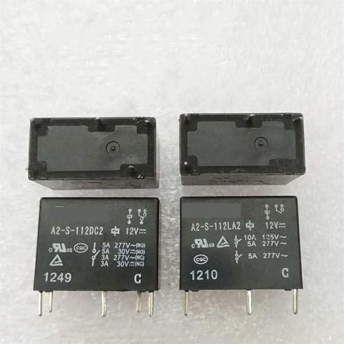 Relé A2-S-124DC2 con conmutación eficiente de 5 pines y alta resistencia térmica 10 uds
