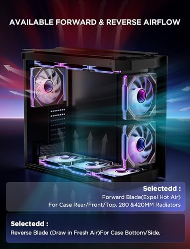 Image of AsiaHorse Amici 140mm ARGB PC Case Fan, HDB Bearing Fan with ARGB Lighting, Fan Speeds Up to 2000 RPM, Compatible with Motherboard Aura SYNC (Enhances PC Case Aesthetics)