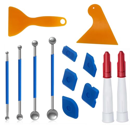 WANYIG Silikonentferner Werkzeug Set Silikon Abzieher Fugenwerkzeug Fugenkratzer Werkzeug Schaber Kit Fugenglätter Set Silikon für Bäder Fußböden Küchenfliesen Fenster Abdichtung (15 Stück)