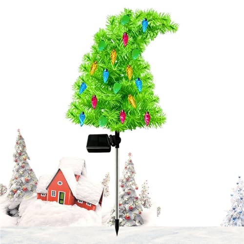 Luces solares de Navidad impermeables con diseño árbol torcido resistente a la intemperie