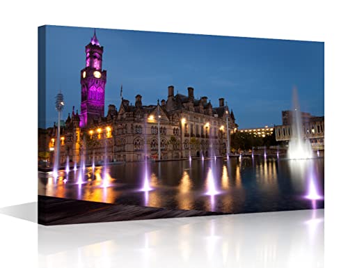 Toile murale horizon Yorkshire Bradford poster paysage urbain grand format pour chambre