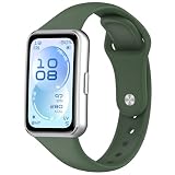 MELEJIA Cinturino Compatibile con Huawei Band 11 PRO/Band 11, Silicone Ricambio Cinturino, Comodo e Traspirante, Regolabile Sportiva Silicone Cinturini-Verde Scuro