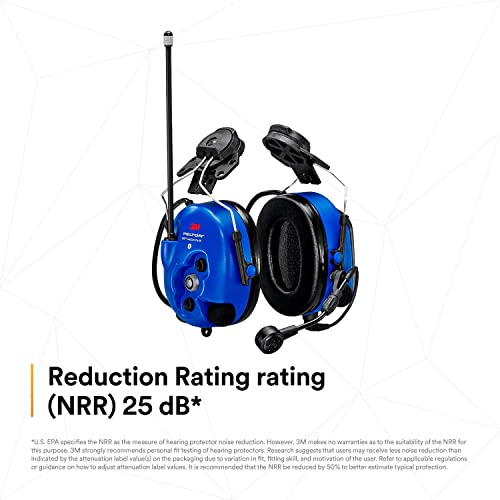 Image of 3M PELTOR WS LiteCom PRO III Headset, Intrinsically Safe, Hard Hat Attached, Professional Grade Durability, Wireless Two-Way Communication Radio, Bluetooth, Boom Microphone, Blue, MT73H7P3E4D10NA-50