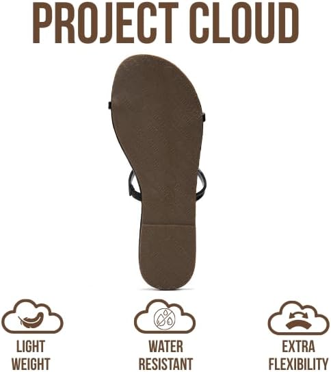 Project Cloud Summer Sandals for Women 2026 - Memory Foam Insole and Eco-Crafted Leather Beach Flip Flops for Women - Non Slip and Lightweight Double Strap Womens Sandals (Transition) - Image 5