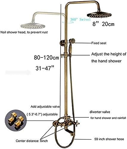 Colonne de douche avec étagère en laiton pour optimiser l'espace bain - 4