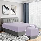Cathay Home Luxury Wrinkle and Fade Resistant Double Brushed Ultra Soft Microfiber 14-Inch Standard Pocket Single Fitted Sheet, Lavender, Queen