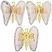 SUNYIK 2PCS Natural Agate Slice Butterfly Stand Figurine, Healing Stone Butterfly Wings Decor for Home Office Table Desktop