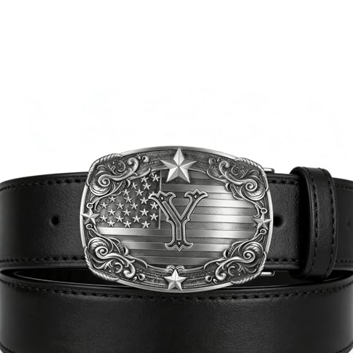 Image of Western Belt Buckle for Men Vintage Cowboy Rodeo Texas Initial Letter ABCDJMR to Z Belt Buckles