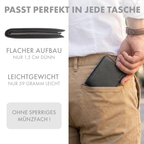 Portefeuille homme cuir véritable extra plat avec protection RFID - 6