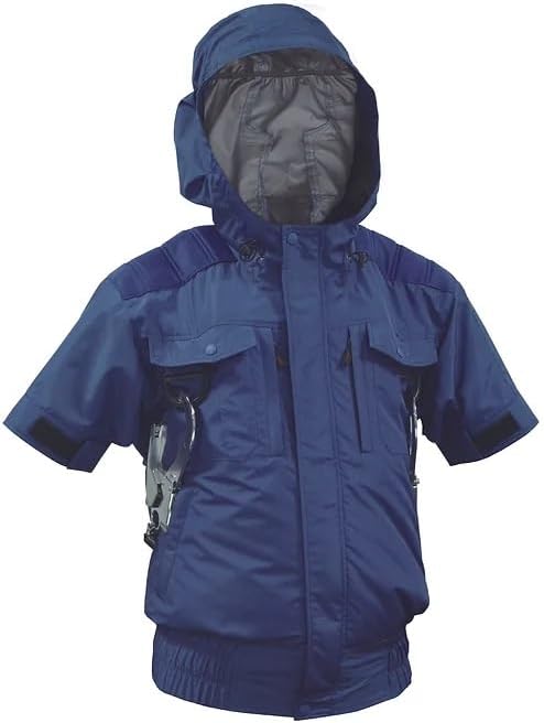 Eiko] エイコー 空調服, EK3970、フードフルハーネス半袖, 剛肩