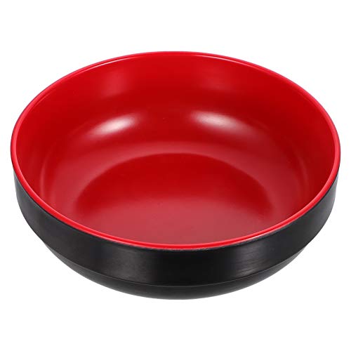 Upkoch Melamine Serving Bowl Double Color Dessert Bowl Cereal Soup Salad Bowl Red And Black Ramen Bowl For Home Restaurant #TOP13
