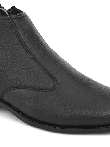 Image of FENTACIA Men's Faux Leather Formal Ankle Chelsea Boots