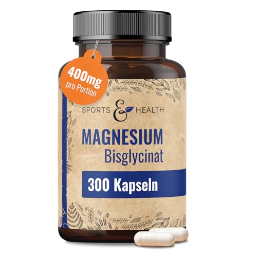 Magnesium Bisglycinat hochdosiert Kapseln – 300 Magnesium Glycinat Hochdosiert Kapseln – Bisglycinat 400mg pro Tagesdosierung – Vegan MagnesiumBisglycinat – MagnesiumGlycinate, Magnesiumglycinat