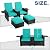 B BAIJIAWEI 5-Piece Patio Wicker Furniture Set Outdoor Rattan Sofa Set Adjustable Lounge Chair with Ottoman, Coffee Table, Cushion for Garden, Pool, Backyard, Balcony, Beach
