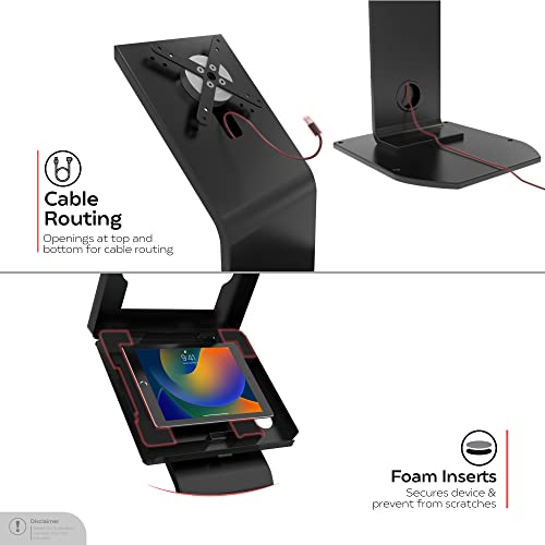 Image of Premium Kiosk Floor Stand - CTA Locking Floor Stand Kiosk w /Digital Password Combination Security Enclosure for iPad 10th Gen A16, iPad Air 11 inch M3 & M2, Pro 11 inch M4, Galaxy Tab A7 & More (PAD-PARAFDC)