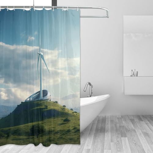 Rideau de douche imperméable et résistant anti-moisissure 183cm - 3