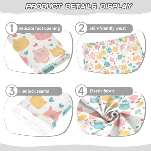 KLL Colorful Neon Cat Toddler Girls Athletic Leggings Comfortable Full Length Sweatpants Running3