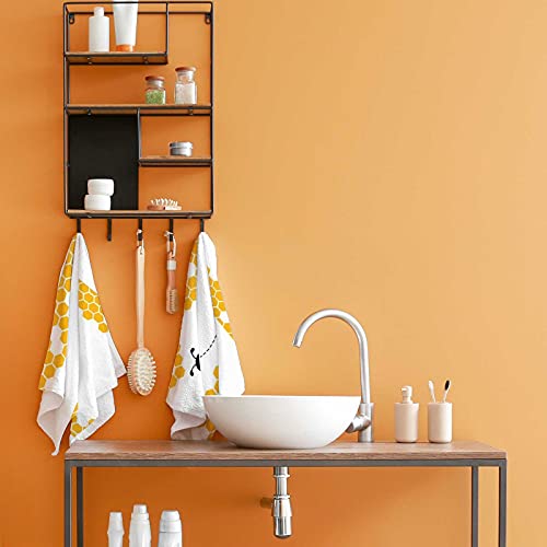 Hand Towels Face Towels Set Of 2 Honey Bumble Bee Hive Cute Cartoon Soft Comfortable Polyester Microfiber Fast Water Absorbent Towels For Bathroom Kitchen 30X15 Inch #TOP4