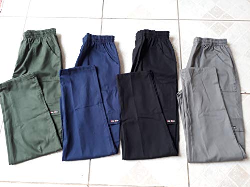 calça brim sarja elástico masculino 38 ate 52 (42, preta)