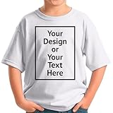 Custom Shirt for Kids Boys Girls Personalized Your Own Image Photo Text T-Shirt Front/Back Print (US, Alpha, Large, Regular, White)