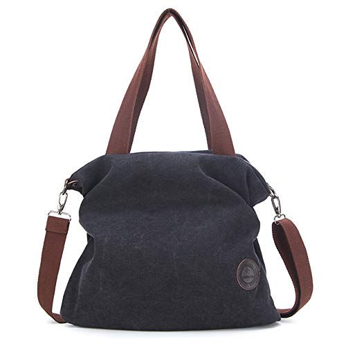 SPAHER Bolso de Mano de Lona Para Mujer de Hombro Vintage Hobo Bandolera de Compras Con