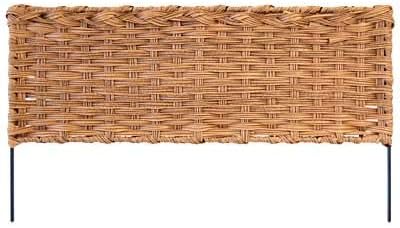Panacea Wicker Resin Border Fencing, Pack of 12 – 24.25"W x 13.75"H Garden Edging Panels with Metal Frame – Durable Resin Basketweave Fence Sections for Landscaping, Pathways, Flower Beds, and Borders
