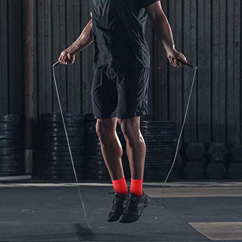 Elfcool Men's Grip Socks Soccer, 6 Pairs Of Non Slip Soccer Socks, Men's Athletic Anti Slip Crew Socks For Football, Basketball, Hockey (Red) #TOP4