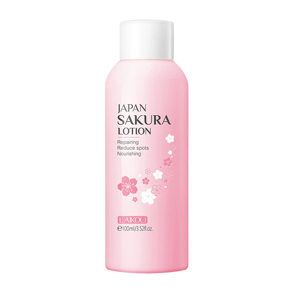 Sakura Face Lotion Moisturizing Essence for Shrink Pores Skin Daily Care, Toner Lotion Hydrating Repair Face Cream Vitamin C Serum Improve Skin Nourishing Facial Cream Softener Skincare