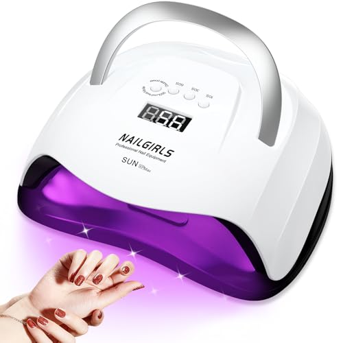 Lámpara Uñas LED, NAILGIRLS UV 268W con 4 Temporizadores,Secador Uñas Profesional con Pantalla LCD,Placa Magnética Extraíble de Secador de Uñas,Secador en Hogar