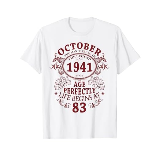 83 Años Cumpleaños Hombre Mujer Octubre 1941 Vintage 1941 Camiseta