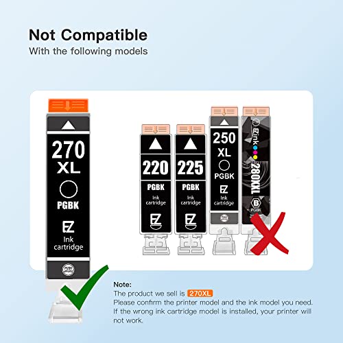 E-Z Ink (Tm Compatible Ink Cartridge Replacement For Canon Pgi-270Xl Cli-271Xl Pgi 270 Xl Cli 271 Xl To Use With Mg6821 Ts5020 Ts9020 (3 Large Black,3 Small Black,3 Cyan,3 Magenta,3 Yellow) 15 Pack #TOP4