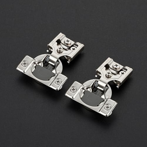 Image of Ravinte 30 Pack 15 Pairs 3 /8 Inch Overlay Soft Close Hinges for Kitchen Cabinet Satin Nickel Hidden Stainless Steel Concealed Hinges self Closing