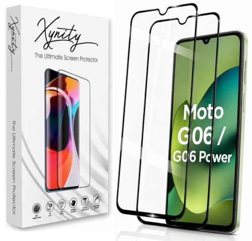 Image of Xynity Ultra Tempered Glass for Motorola G06 Power (Pack of 2) - Edge to Edge Full Screen Coverage with Easy Installation Kit
