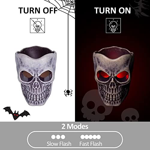 Halloween Candles - Halloween Flameless Candles With Rgb Color Changing, Battery Operated Fake Candles, Flickering Led Candles With Pumpkin, Skull, Ghost For Halloween Decorations And Props - 6 Pcs #TOP2