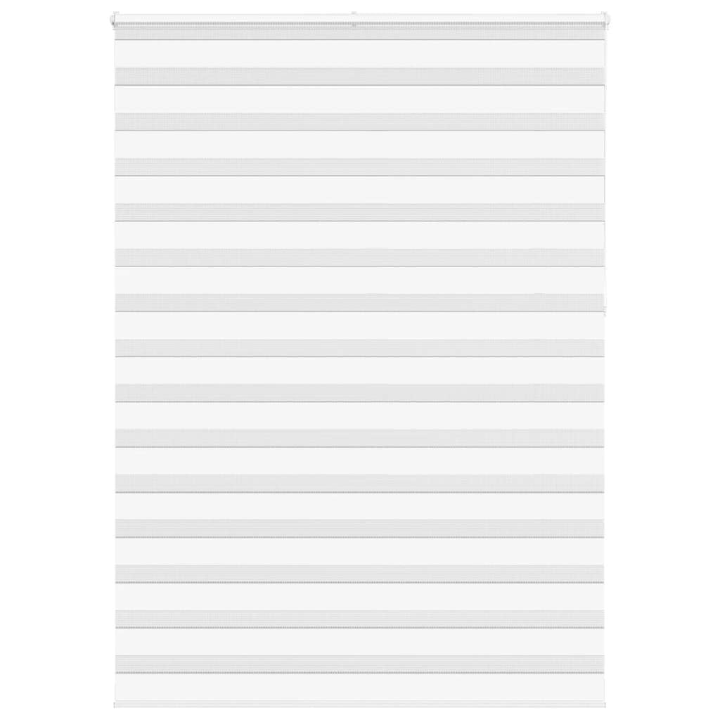 Store Jour Nuit 155 x 230 cm, Store Enrouleur Zébré Blanc Polyester, Rideau Tamisant Double Couche avec ou sans Perçage pour Fenêtre, Salon et Chambre, Largeur Tissu 150,9 cm