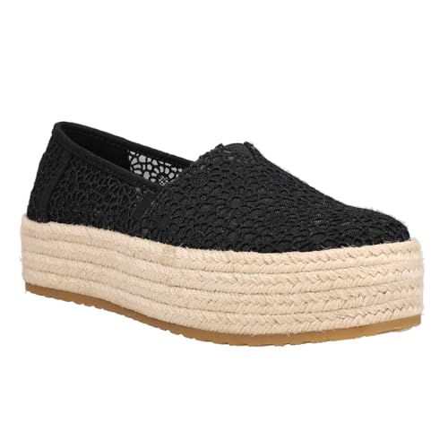 Image of TOMS Women's Valencia Denim Plaform Espadrille Flat Platform