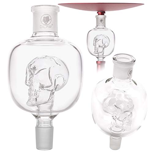 DILAW® Shisha Molassefänger Totenkopf Bunt (aus Glas für (Schliff 18/8) - Wasserpfeife, Vorkühler-Aufsatz Skull… – Bild 3