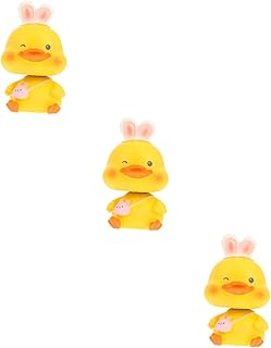 ABOOFAN 3 Peças Enfeite De Carro De Pato Com Cabeça Balançando Ornamento Leve Dashcams Para Carros Câmera De Painel De Carro Enfeite De Pato Com Cabeça Balançando Resina Estátua De