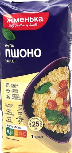 Zhmenka Whole Millet GMO Free 2.2 Lb / 1 kg Product of Ukraine (2 Pack)