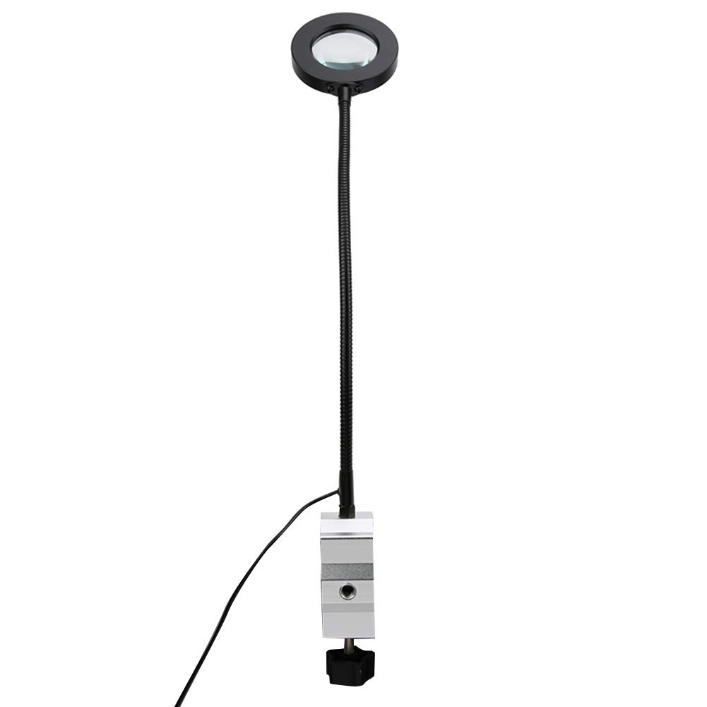 Morsetto da tavolo con ingrandimento LED 3X Mano d'aiuto Braccio flessibile Stazione di riparazione PCB di terza mano con bracci regolabili e luce dimmerabile per stazione di