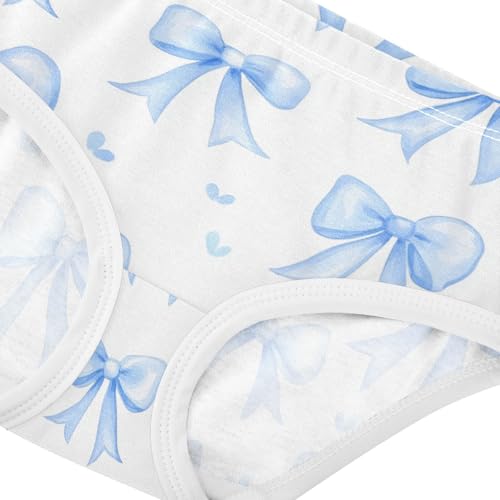 Wusikd Blue Bows White Girls' Underwear Cotton Girls Briefs Soft Toddler Underwear 2T4